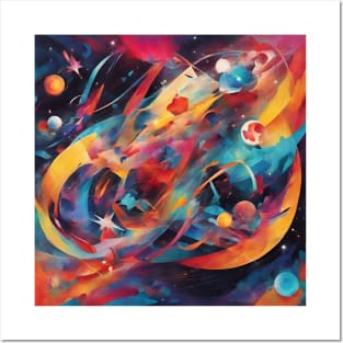 abstract art colorful galaxies of colors Posters and Art